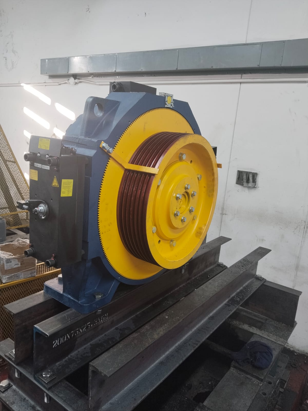 Elevator machine room with lift machinery
